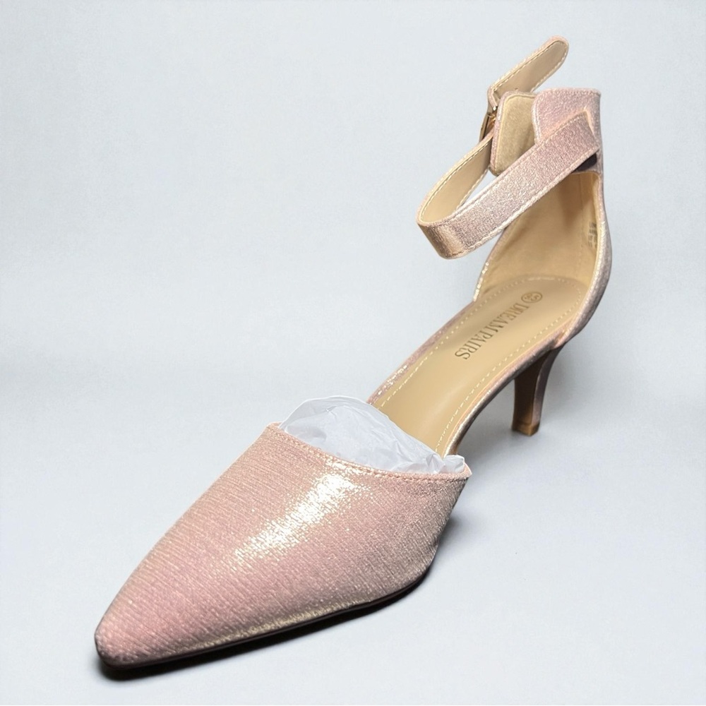 Dream Pairs Champagne Ankle Strap Heels • NEW IN BOX • Size 9.5